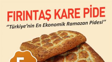 350 gramlık Fırıntaş Kare Pide 5 lira