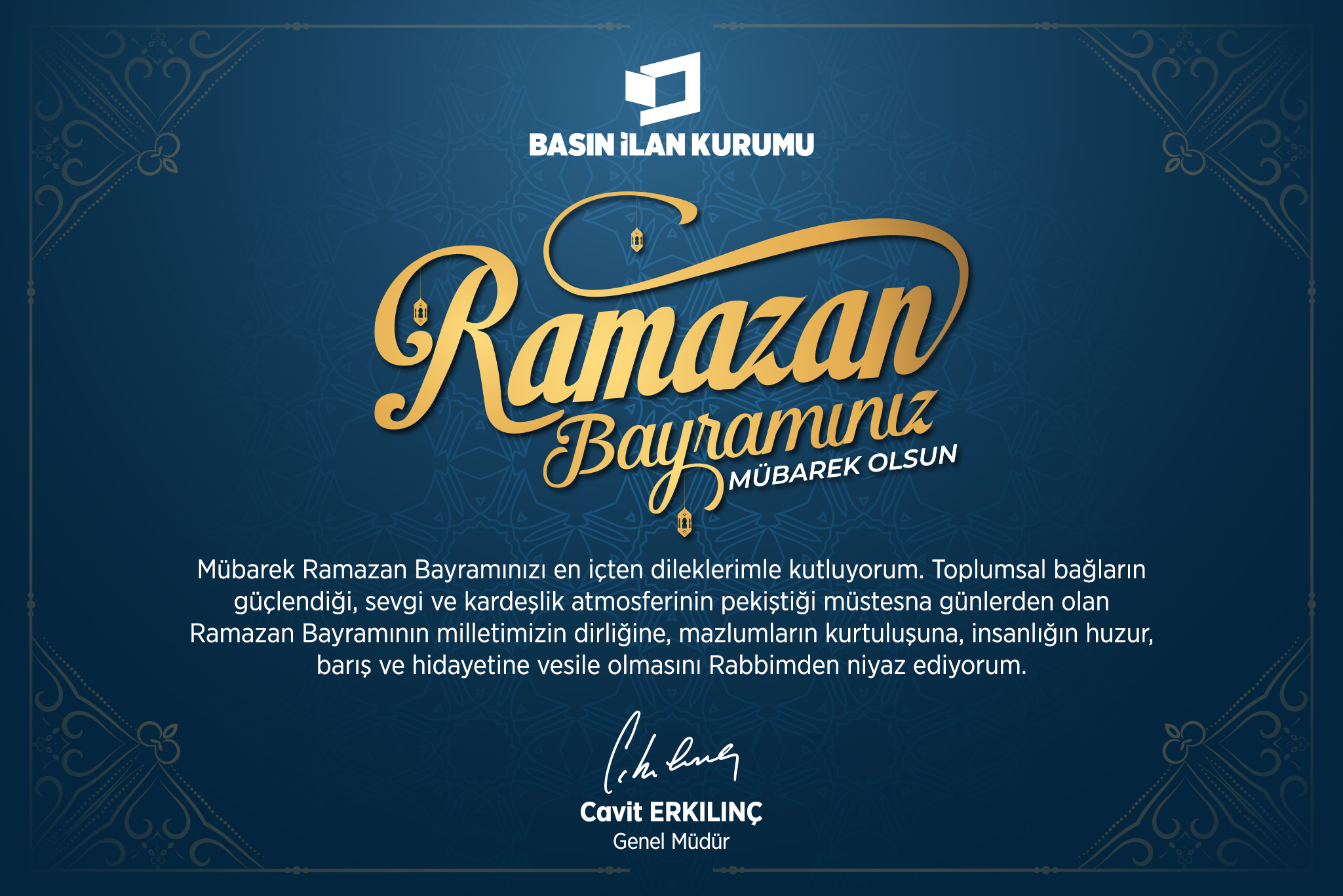 BASIN İLAN KURUMU RAMAZAN BAYRAM TEBRİĞİ