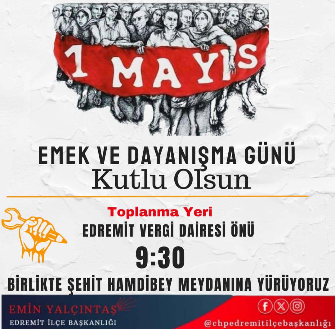 AV. EMİN YALÇINTAŞ 1 MAYIS EMEK VE DAYANIŞMA GÜNÜ KUTLAMA İLANI