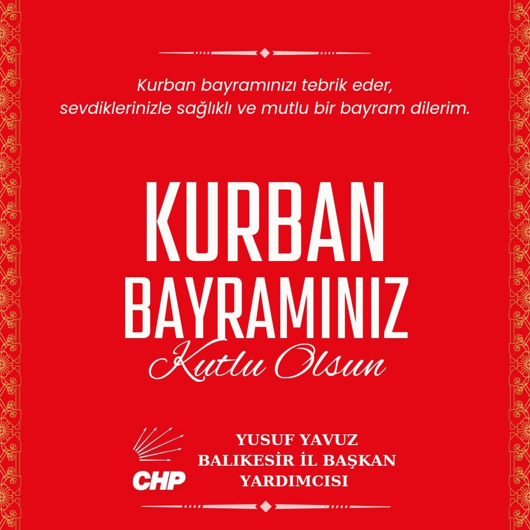 YUSUF YAVUZ KURBAN BAYRAMI KUTLAMA İLANI