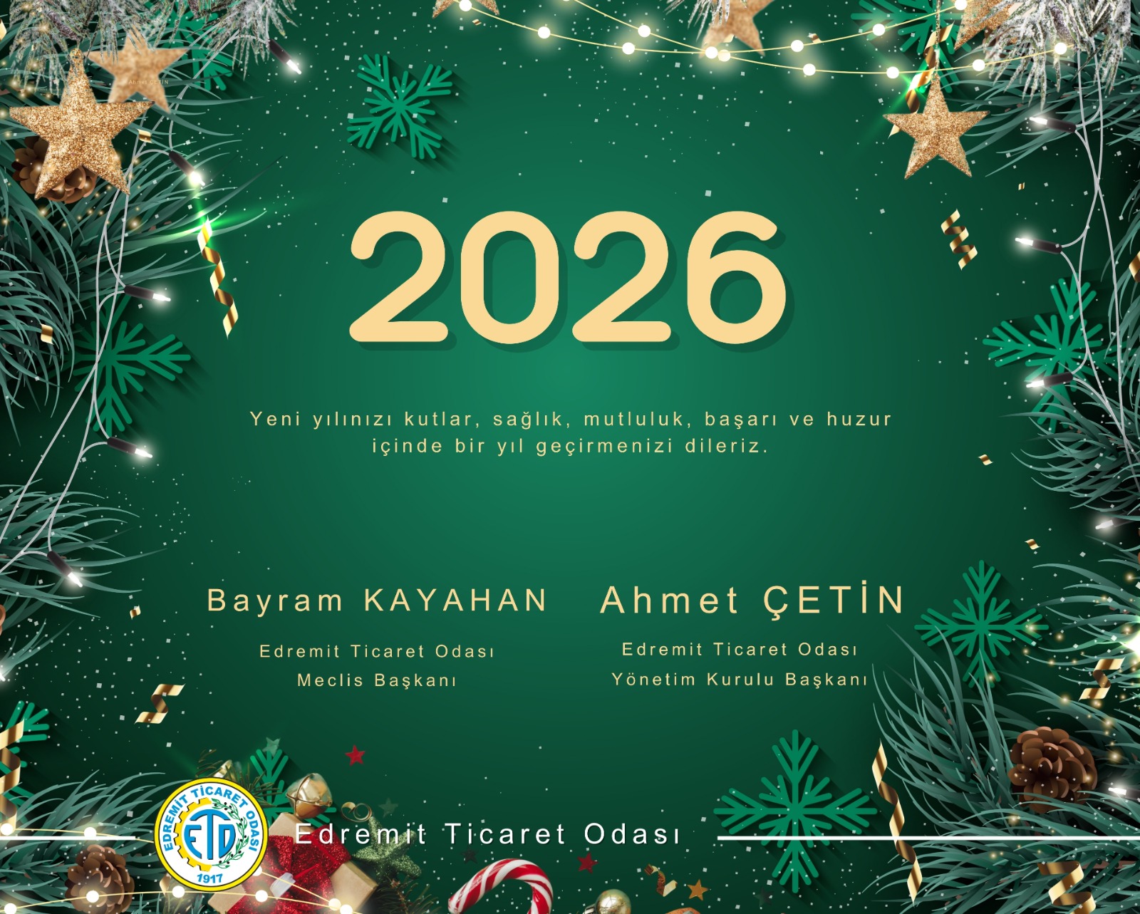 EDREMİT TİCARET ODASI YILBAŞI KUTLAMA İLANI